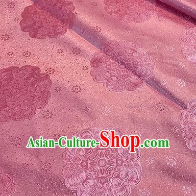 Chinese Tang Suit Pink Brocade Classical Pattern Design Satin Fabric Asian Traditional Drapery Silk Material