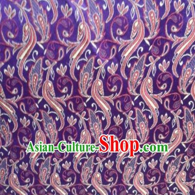 Chinese Classical Pattern Design Satin Fabric Tang Suit Purple Brocade Asian Traditional Drapery Silk Material