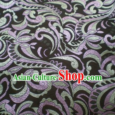Chinese Classical Pattern Design Satin Fabric Tang Suit Black Brocade Asian Traditional Drapery Silk Material