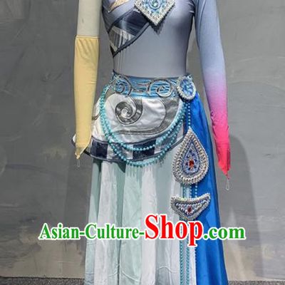Chinese Traditional Dance Grey Dress Classical Dance Stage Performance Costume for Women