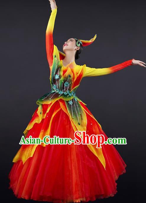 Chinese Spring Festival Gala Modern Dance Red Dress Opening Dance Stage Performance Costume for Women Chinese Spring Festival Gala Modern Dance Red Dress Opening Dance Stage Performance Costume for Women