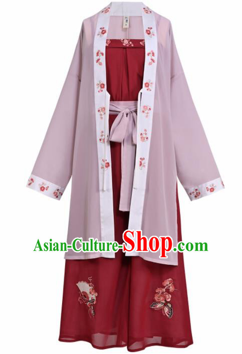 Asian Chinese Ancient Young Lady Embroidered Hanfu Dress Traditional Song Dynasty Historical Costume for Women Asian Chinese Ancient Young Lady Embroidered Hanfu Dress Traditional Song Dynasty Historical Costume for Women