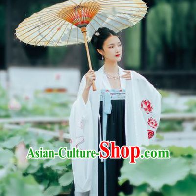 Asian Chinese Ancient Court Peri Embroidered Hanfu Dress Traditional Tang Dynasty Imperial Consort Historical Costume for Women