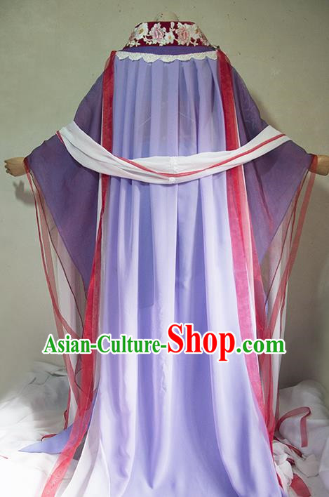 Chinese Traditional Cosplay Queen Purple Costume Ancient Princess Swordsman Dress for Women Chinese Traditional Cosplay Queen Purple Costume Ancient Princess Swordsman Dress for Women