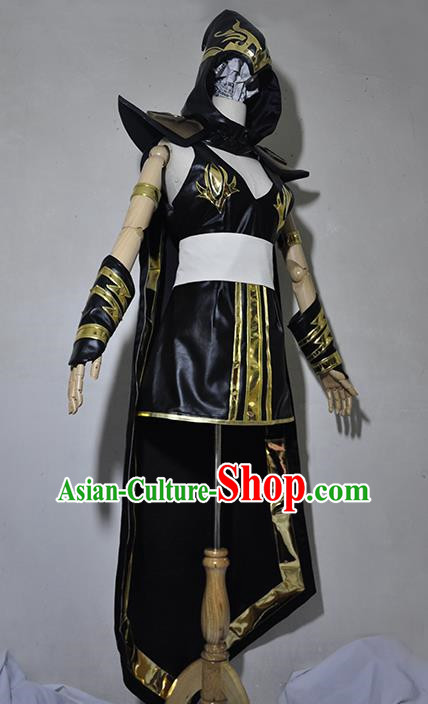 Chinese Traditional Cosplay Knight Black Costume Ancient Swordsman Dress for Women Chinese Traditional Cosplay Knight Black Costume Ancient Swordsman Dress for Women
