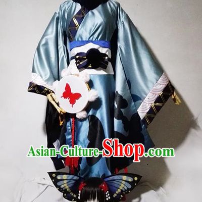 Chinese Traditional Cosplay Female Knight Blue Costume Ancient Swordsman Taoist Nun Dress for Women