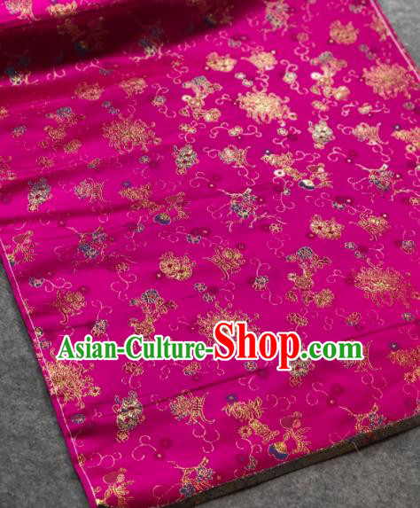 Traditional Chinese Embroidered Rosy Silk Fabric Classical Pattern Design Brocade Fabric Asian Satin Material Traditional Chinese Embroidered Rosy Silk Fabric Classical Pattern Design Brocade Fabric Asian Satin Material