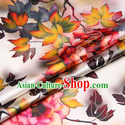Chinese Traditional Classical Peony Pattern Brocade Damask Asian Satin Drapery Silk Fabric