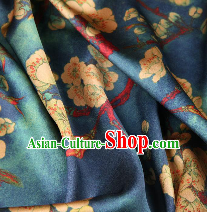 Chinese Traditional Classical Plum Pattern Atrovirens Brocade Damask Asian Satin Drapery Silk Fabric Chinese Traditional Classical Plum Pattern Atrovirens Brocade Damask Asian Satin Drapery Silk Fabric