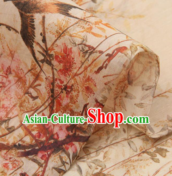 Chinese Traditional Classical Swallow Pattern Beige Brocade Damask Asian Satin Drapery Silk Fabric Chinese Traditional Classical Swallow Pattern Beige Brocade Damask Asian Satin Drapery Silk Fabric