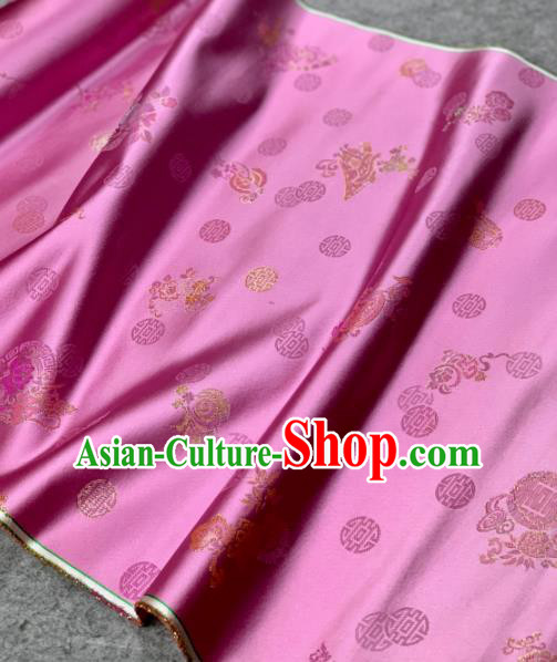 Traditional Chinese Rosy Satin Classical Embroidered Pattern Design Brocade Fabric Asian Silk Fabric Material Traditional Chinese Rosy Satin Classical Embroidered Pattern Design Brocade Fabric Asian Silk Fabric Material