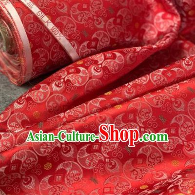 Traditional Chinese Satin Classical Pattern Design Red Brocade Fabric Asian Silk Fabric Material