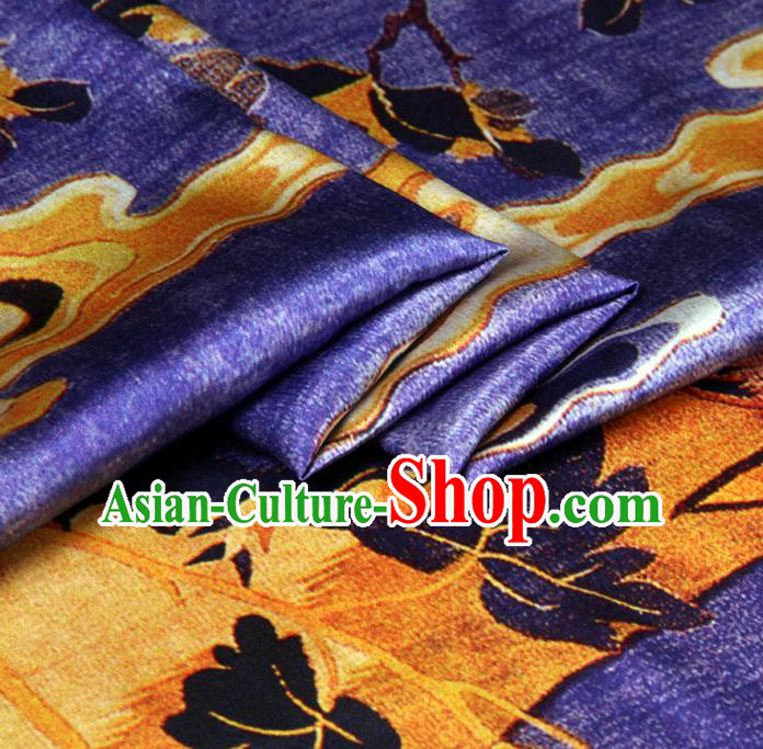 Chinese Traditional Classical Cloud Crane Pattern Purple Brocade Damask Asian Satin Drapery Silk Fabric Chinese Traditional Classical Cloud Crane Pattern Purple Brocade Damask Asian Satin Drapery Silk Fabric
