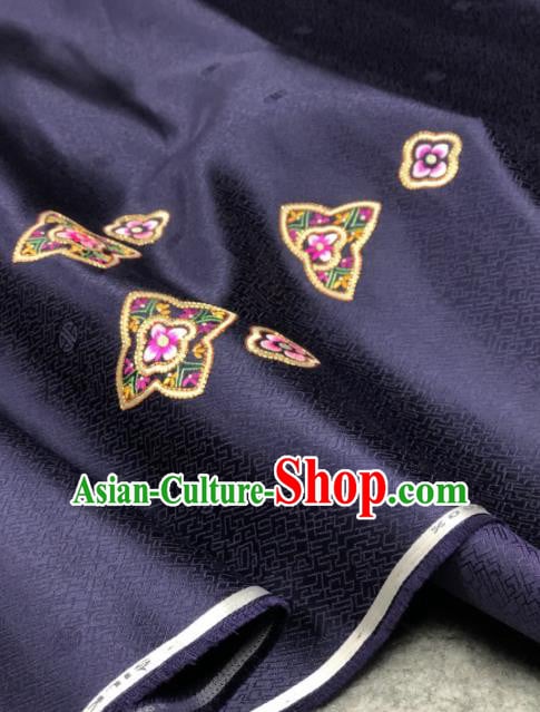 Traditional Chinese Satin Classical Embroidered Pattern Design Purple Brocade Fabric Asian Silk Fabric Material Traditional Chinese Satin Classical Embroidered Pattern Design Purple Brocade Fabric Asian Silk Fabric Material