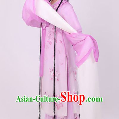 Chinese Traditional Peking Opera Diva Costume Ancient Princess Lilac Dress for Women
