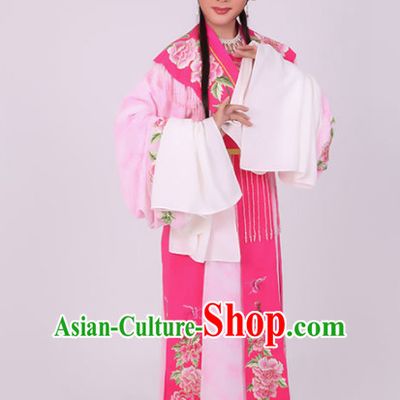 Chinese Traditional Peking Opera Diva Costume Ancient Princess Embroidered Rosy Dress for Women