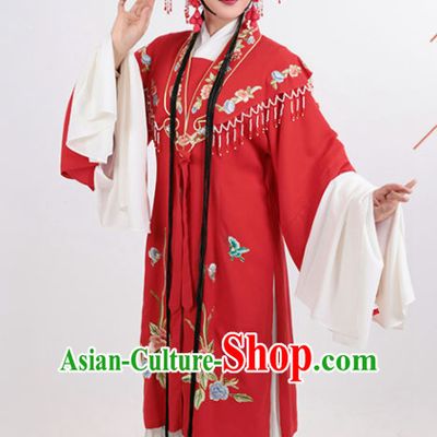 Chinese Traditional Peking Opera Actress Red Dress Ancient Imperial Consort Embroidered Costume for Women