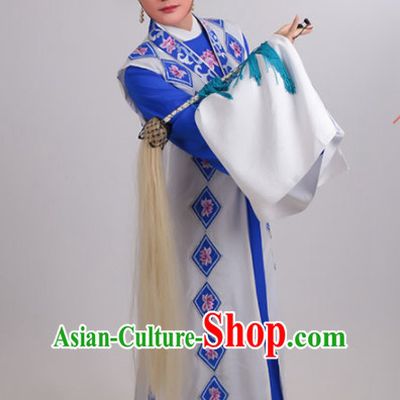 Chinese Traditional Peking Opera Actress Dress Ancient Taoist Nun Embroidered Costume for Women