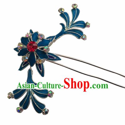 Chinese Ancient Queen Flower Hairpins Traditional Beijing Opera Diva Hair Accessories for Adults
