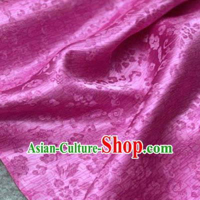 Traditional Chinese Satin Classical Flowers Pattern Design Rosy Brocade Fabric Asian Silk Fabric Material