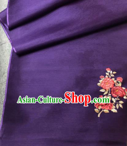 Traditional Chinese Satin Classical Embroidered Pattern Design Purple Brocade Fabric Asian Silk Fabric Material Traditional Chinese Satin Classical Embroidered Pattern Design Purple Brocade Fabric Asian Silk Fabric Material