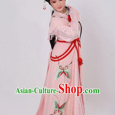 Chinese Traditional Peking Opera Actress Pink Dress Ancient Nobility Lady Embroidered Costume for Women