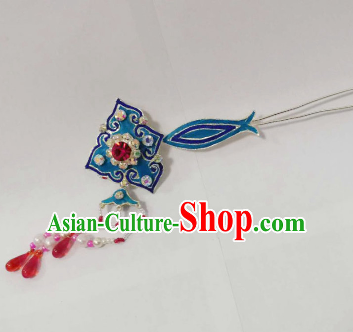 Chinese Traditional Beijing Opera Hair Accessories Ancient Queen Tassel Hairpins for Women Chinese Traditional Beijing Opera Hair Accessories Ancient Queen Tassel Hairpins for Women