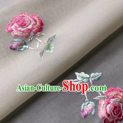 Traditional Chinese Silk Fabric Classical Embroidered Peony Pattern Design Brocade Fabric Asian Satin Material
