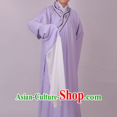 Chinese Traditional Beijing Opera Niche Nobility Childe Embroidered Purple Robe Ancient Scholar Costume for Men