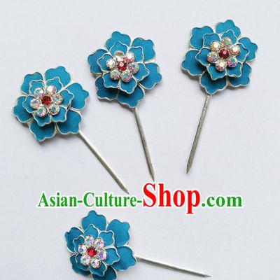 Chinese Ancient Queen Plum Hairpins Traditional Beijing Opera Diva Hair Accessories for Adults