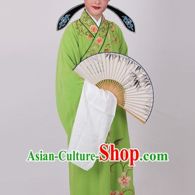 Chinese Traditional Beijing Opera Niche Nobility Childe Embroidered Green Robe Ancient Scholar Costume for Men
