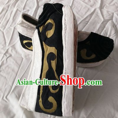 Chinese Traditional Beijing Opera Satin Shoes Ancient Princess Hanfu Embroidered Shoes for Adults