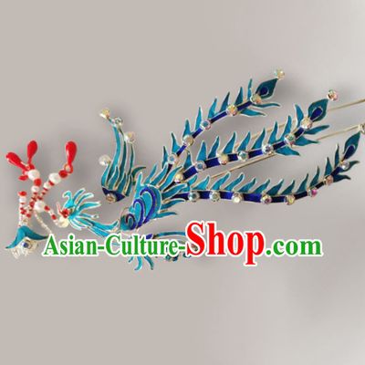 Chinese Ancient Court Princess Hairpins Phoenix Hair Clip Traditional Beijing Opera Diva Hair Accessories for Adults