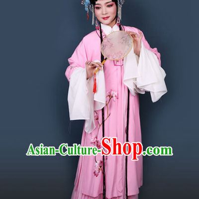 Traditional Chinese Peking Opera Diva Pink Dress Ancient Peri Princess Embroidered Costume for Women