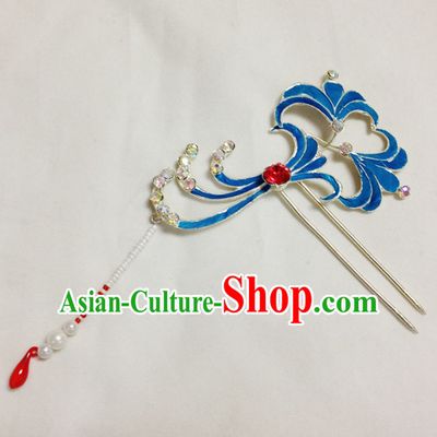 Chinese Ancient Court Princess Yulan Magnolia Hairpins Traditional Beijing Opera Diva Hair Accessories for Adults