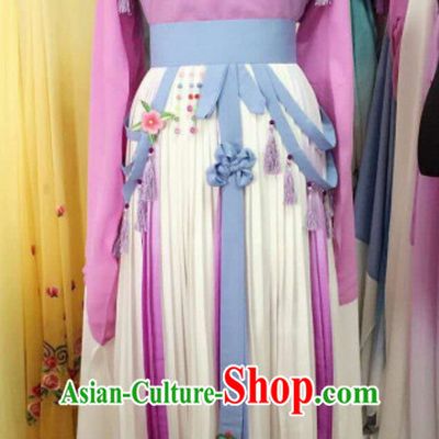 Traditional Chinese Peking Opera Diva Purple Dress Ancient Court Maid Embroidered Costume for Women