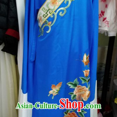 Chinese Traditional Beijing Opera Niche Embroidered Royalblue Robe Ancient Scholar Nobility Childe Costume for Men