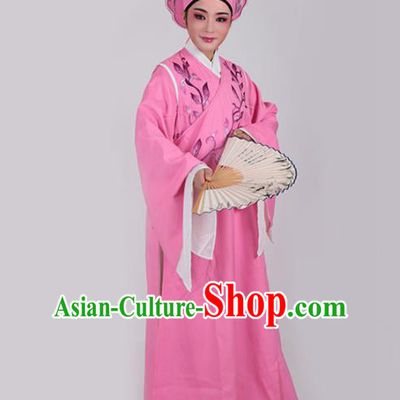 Chinese Traditional Beijing Opera Niche Pink Robe Ancient Scholar Nobility Childe Embroidered Costume for Men