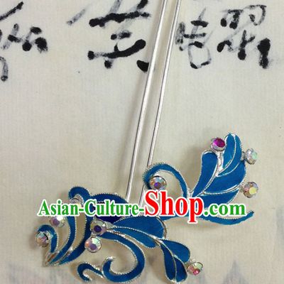 Chinese Ancient Princess Grass Hairpins Traditional Beijing Opera Diva Court Hair Accessories for Adults