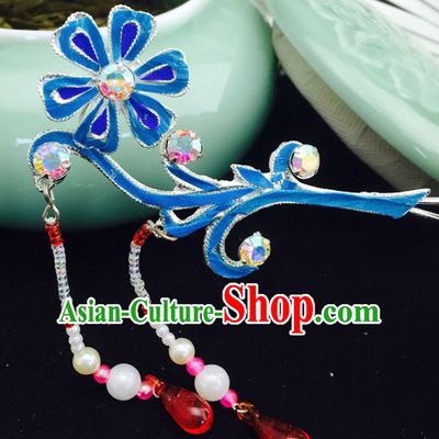 Chinese Ancient Princess Sunflower Tassel Hairpins Traditional Beijing Opera Diva Court Hair Accessories for Adults