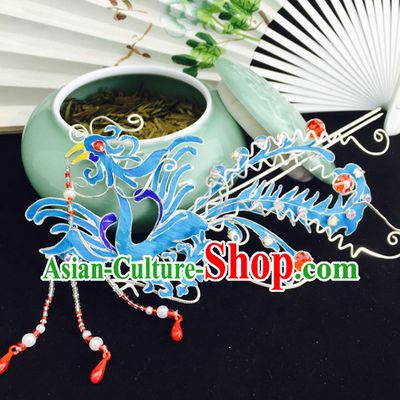 Chinese Ancient Princess Hairpins Phoenix Hair Clip Traditional Beijing Opera Diva Court Hair Accessories for Adults