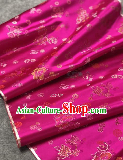 Traditional Chinese Silk Fabric Classical Embroidered Pattern Design Rosy Brocade Fabric Asian Satin Material Traditional Chinese Silk Fabric Classical Embroidered Pattern Design Rosy Brocade Fabric Asian Satin Material
