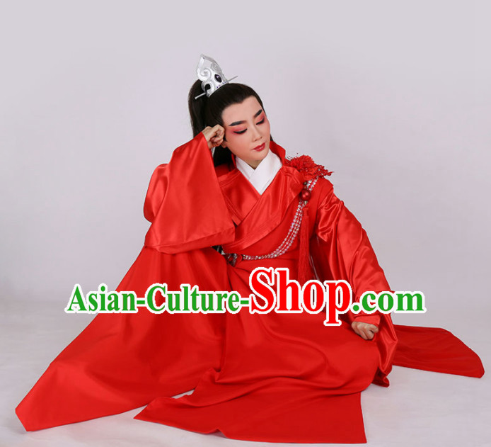 Chinese Traditional Beijing Opera Niche Red Robe Ancient Swordsman Costume for Men