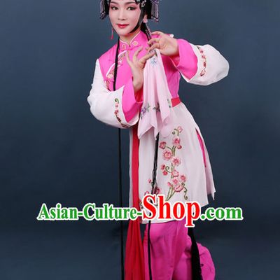 Chinese Traditional Peking Opera Young Lady Embroidered Dress Ancient Maidservants Costume for Women