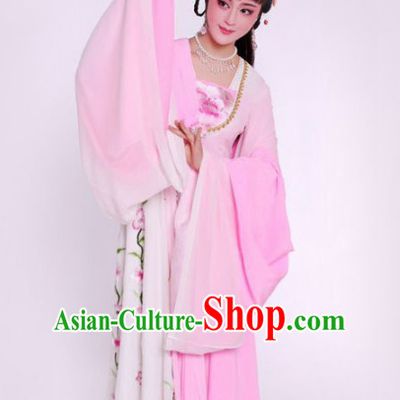 Chinese Traditional Peking Opera Diva Pink Dress Ancient Imperial Consort Embroidered Costume for Women