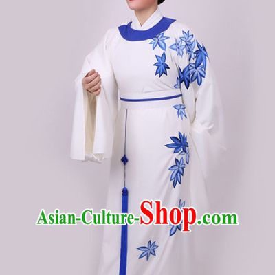 Chinese Traditional Beijing Opera Niche White Robe Ancient Nobility Childe Costume for Men