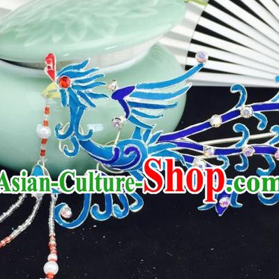 Chinese Ancient Palace Princess Phoenix Hairpins Step Shake Traditional Beijing Opera Diva Headwear Hair Accessories for Adults