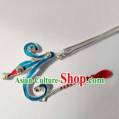 Chinese Ancient Princess Agate Tassel Hairpins Hair Clip Traditional Beijing Opera Diva Headwear Hair Accessories for Adults