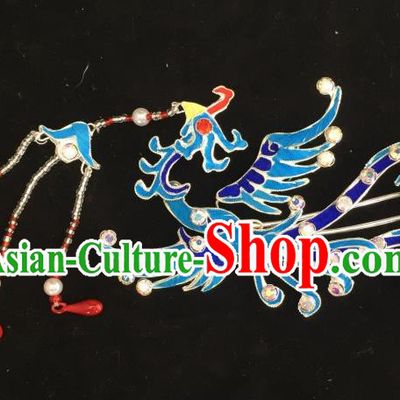 Chinese Ancient Princess Tassel Hairpins Phoenix Hair Clip Traditional Beijing Opera Diva Headwear Hair Accessories for Adults