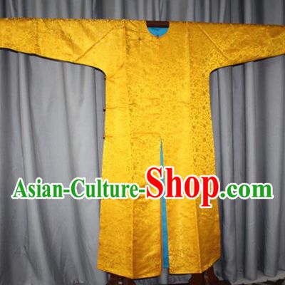 Chinese Traditional Drama Manchu Costume Ancient Qing Dynasty Emperor Golden Imperial Robe for Men